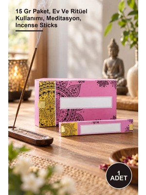 Yenilig 1 Adet Aromalı Çubuk Tütsü – 15 gr Paket, Ev ve Ritüel Kullanımı, Meditasyon, Incense Sticks