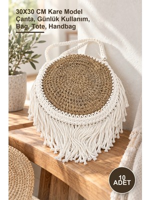 Yenilig 10 Adet Çanta Mahendra-3 – 30X30 cm Kare Model Çanta, Günlük Kullanım, Bag, Tote, Handbag