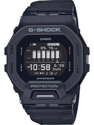 Casio GBD-200-1DR G-SHOCK Siyah Kol Saati Dijital Erkek 1 ATM Suya Dayanıklı Silikon Kordonlu
