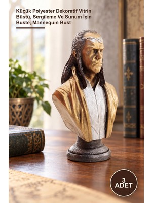 Yenilig 3 Adet Elrond Büst – Küçük Polyester Dekoratif Vitrin Büstü, Sergileme ve Sunum Için Buste, Mannequin Bust
