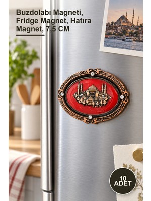 Yenilig 10 Adet Istanbul Temalı Metal Magnet – Buzdolabı Magneti, Fridge Magnet, Hatıra Magnet, 7,5 cm