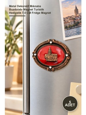 Yenilig 5 Adet Istanbul Temalı Magnet – Metal Dekoratif Mıknatıs Buzdolabı Magnet Turistik Hediyelik 7,5 cm Fridge Magnet