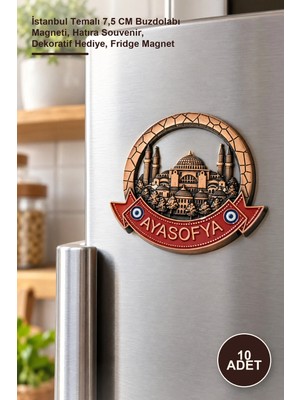 Yenilig 10 Adet Metal Magnet – Istanbul Temalı 7,5 cm Buzdolabı Magneti, Hatıra Souvenir, Dekoratif Hediye, Fridge Magnet