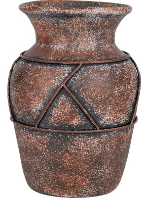 Herdekora Dekoratif Eskitme Antik Görünümlü Vazo Bronz-Kahverengi 16X24 Cm.