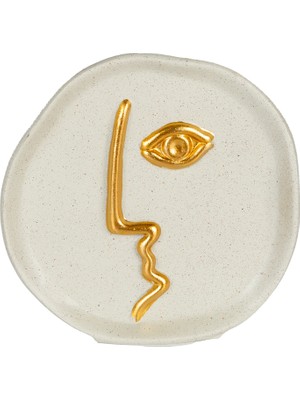 Herdekora Dekoratif Biblo Tabak Yüz Gold-Bej 18X18 Cm.