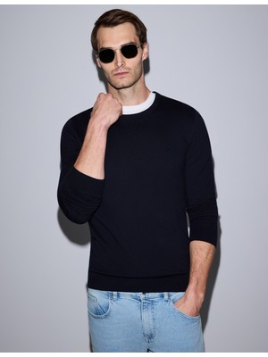 Pierre Cardin Lacivert Slim Fit Basic Kazak 50331501 VR033