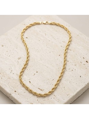 Mith Sb Takı Burgu Zincir Kolye | 14K Altın Kaplama 60 cm