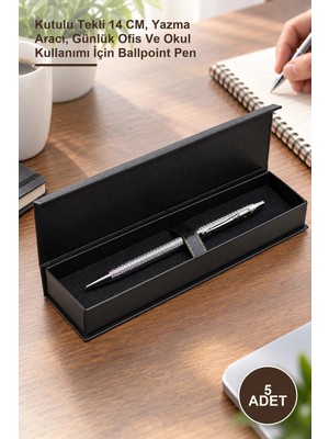 Yenilig 5 Adet Tükenmez Kalem – Kutulu Tekli 14 Cm, Yazma Aracı, Günlük Ofis ve Okul Kullanımı Için Ballpoint Pen
