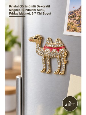 Yenilig 5 Adet Taşlı Magnet – Kristal Görünümlü Dekoratif Magnet, Buzdolabı Süsü, Fridge Magnet, 5-7 cm Boyut