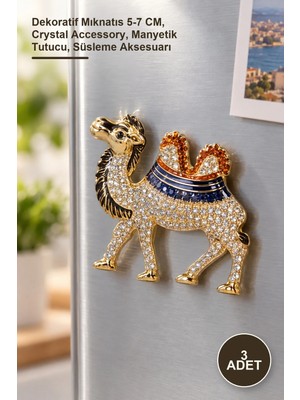 Yenilig 3 Adet Taşlı Magnet – Dekoratif Mıknatıs 5-7 Cm, Crystal Accessory, Manyetik Tutucu, Süsleme Aksesuarı