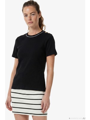Nautica Kadın Siyah Slim Fit T-Shirt 65V711T.0TB