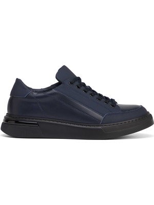 Tergan Lacivert Hakiki Deri Erkek Sneaker - E26S1AY57848-A31