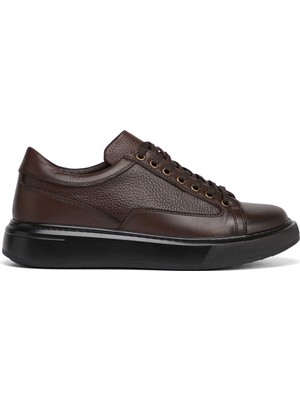 Tergan Kahverengi Hakiki Deri Erkek Sneaker - E26S1AY57843-A24