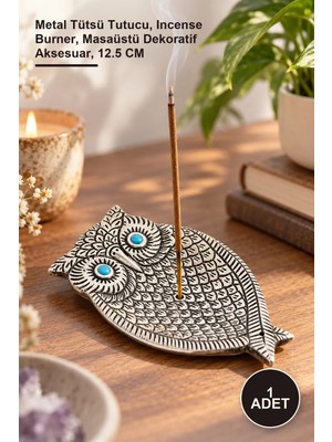 Yenilig 1 Adet Baykuş Tasarımlı Metal Tütsülük – Metal Tütsü Tutucu, Incense Burner, Masaüstü Dekoratif Aksesuar, 12.5 cm