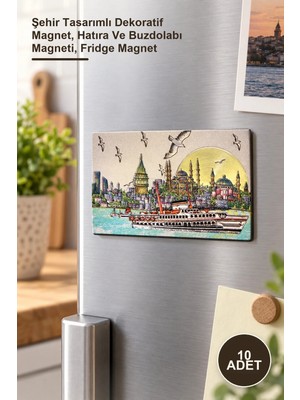 Yenilig 10 Adet Istanbul Temalı Magnet – Şehir Tasarımlı Dekoratif Magnet, Hatıra ve Buzdolabı Magneti, Fridge Magnet