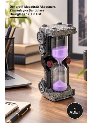 Yenilig 1 Adet Tasarım Polyester Kum Saati – Dekoratif Masaüstü Aksesuarı, Zamanlayıcı Sandglass Hourglass 17 x 8 cm
