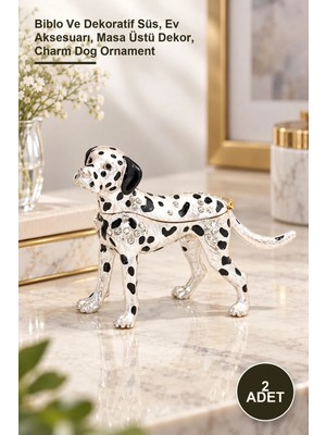 Yenilig 2 Adet Taşlı Köpek Figür – Biblo ve Dekoratif Süs, Ev Aksesuarı, Masa Üstü Dekor, Charm Dog Ornament