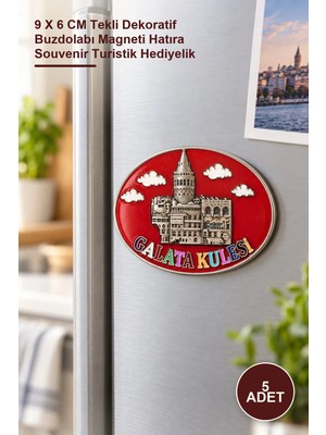 Yenilig 5 Adet Yöresel Galata Kulesi Magnet – 9 x 6 cm Tekli Dekoratif Buzdolabı Magneti Hatıra Souvenir Turistik Hediyelik