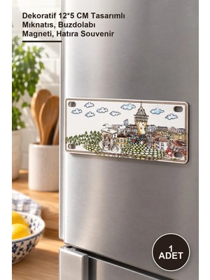 Yenilig 1 Adet Istanbul Temalı Magnet – Dekoratif 12*5 cm Tasarımlı Mıknatıs, Buzdolabı Magneti, Hatıra Souvenir