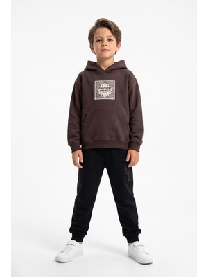 Toontoy Erkek Çocuk Kapüşonlu The Authentıc Baskılı Eşofman Takım