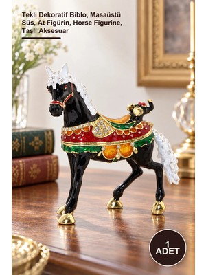 Yenilig 1 Adet Taşlı At Figürü – Tekli Dekoratif Biblo, Masaüstü Süs, At Figürin, Horse Figurine, Taşlı Aksesuar