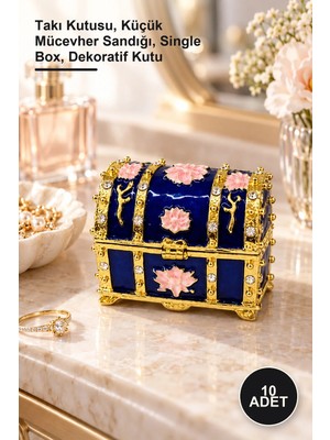 Yenilig 10 Adet Taşlı Tekli Sandık – Takı Kutusu, Küçük Mücevher Sandığı, Single Box, Dekoratif Kutu