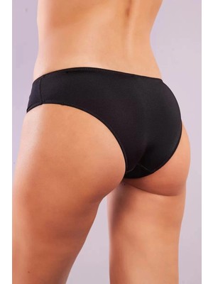 MTM My The Mall Giyim Golshan Gala Mini Slip, Kadın Dantelli Siyah Külot