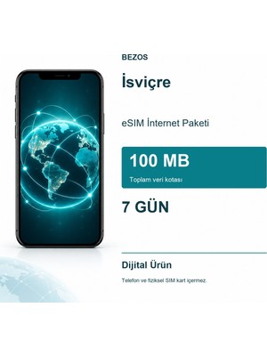 Isviçre Esım Internet Paketi 100 MB 7 Gün