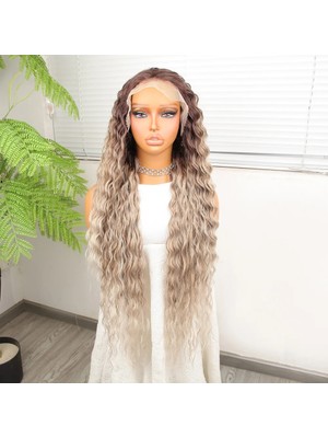 Valor Kumral Beyaz Platin Ombre ve Röfleli Fiber Sen Tül Peruk