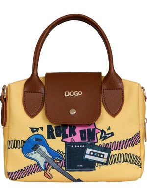 Dogo Kadın Vegan Sarı Medium El Çantası - Rock On Tasarım