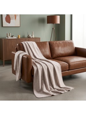 Maxstyle Sephia Çift Kişilik Battaniye Krem 200X220 cm