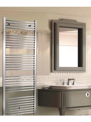 MAKTEK 400X800 Yüksek Kaliteli Çelik Düz Havlupan Krom Kaplama Havlu Radyatör 40X80