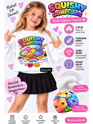 Bemora Kids Kız Çocuk Sweatshirt Sukuşi Dumplıng Çin Mantısı 3 Iplikli Sweatshirt Yumuşak Dokuludur (Baskısı Yıkamaya - Kurutmaya Dayanıklıdır )