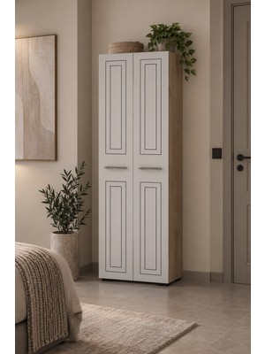 Dekortis Home Dekor Dhddlp1 Duru Lazer Desenli 2 Kapaklı Raflı Gardıro