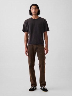 Gap Erkek Koyu Kahverengi Relaxed Straight Jean Pantolon