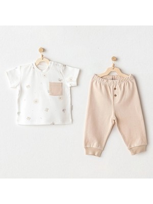 Andywawa AC25848 Happy Animals Bebek 2'li Takım Beige