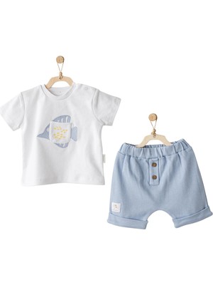 Andywawa AC25608 Ocean Is My Happy Place 2'li Bebe Takım Blue