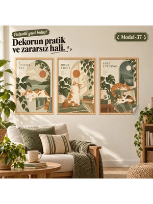 Akıllı Kağıt Statik Tutunma Özellikli Tablo - Poster Hayvan (Model- 37)