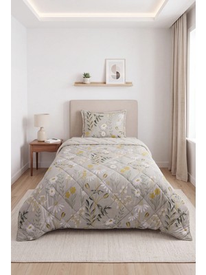 Merinos Comforter Tek Kişilik Yorgan Seti Çiçekli