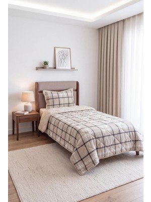 Merinos Comforter Tek Kişilik Yorgan Seti Bej