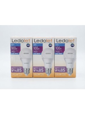 Ledolet 15W LED Ampul  Beyaz 3 Adet