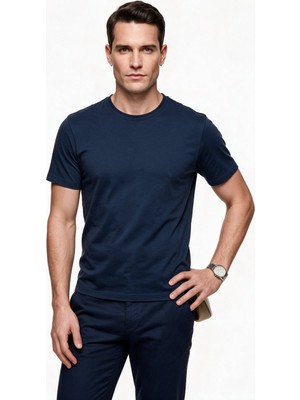 JSCO Erkek Bisiklet Yaka Pamuklu Kısa Kollu Standart Kalıp T-Shirt JSJS068