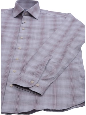 Giant Erkek Kareli Uzun Kol Gömlek - Modern Fit Günlük İş
