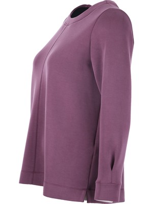 Tolga Saraçoglu Tolga Saraçoğlu Kadın Regular Fit Bisiklet Yaka Pamuklu Örme Uzun Kollu Sweatshirt 25KTS11094
