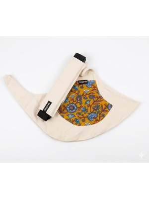Kırık Beyaz Mavi Çiçek Pazen Tinytrek Yan Sling | Ergonomik Çocuk Taşıyıcı 10AY-4YAŞ' (Max 18KG)