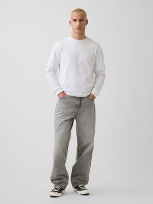 Gap Erkek Gri Baggy Jean Pantolon