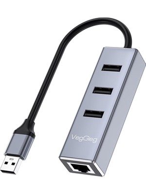 Store USB 2.0 To 100MBPS Ethernet Çevirici ve 3 Portlu USB Hub Çoklayıcı