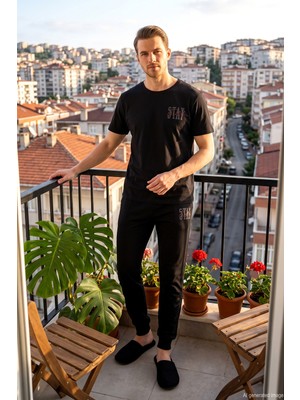 Remsa Erkek Kısa Kol Pijama Takımı 2394 Siyah