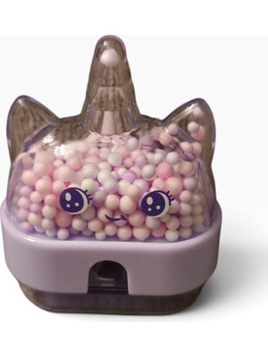 Store Mikro Unicorn Kalemtıraş, Renkli Boncuklu, Mor, MK-4030