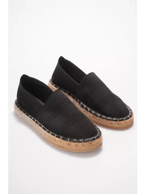 Kadın Siyah Triko Jüt Sargı El Yapımı Espadril TR44MY01A